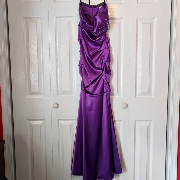 Prom / sweet 16 purple mermaid dress / gown - Picture 4 of 8